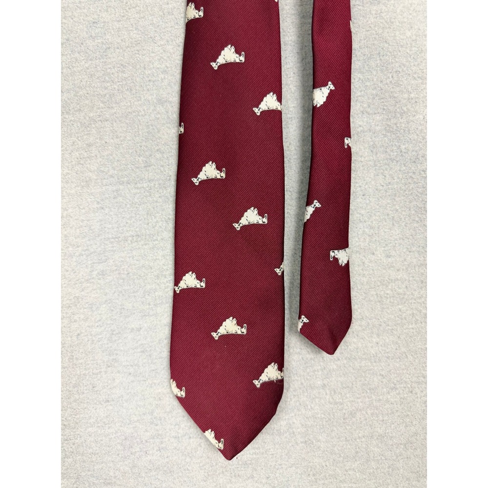 David Golart Vineyard Haven Martha's Vineyard Island Tie Burgundy Red Polyester